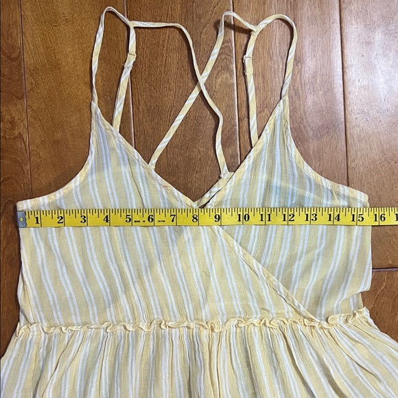 American Eagle Yellow Striped Camisole Size XS Semi Sheer Fairy Coquette Beach - Picture 3 of 10